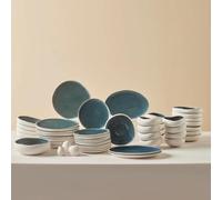 Karaca Oscar - Set di stoviglie in gres porcellanato per 12 persone, set di piatti e ciotole colorati, per lavastoviglie, collezione completa Earth con nuova finitura galattica Reactive Glaze, colore