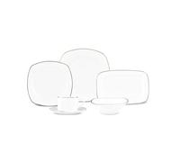 Karaca Padoca Servizio da tavola 26 pezzi per 6 persone, elegante set da colazione in porcellana con piatti, ciotole, tazze e piatti da portata