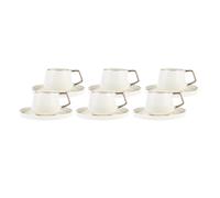 Karaca - Servizio da tè Saturn per 6 persone, 90 ml, in porcellana, per caffè, tè, latte, caffè turco tradizionale, espresso