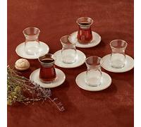 Karaca - Set da tè retrò per 6 persone, colore: Beige