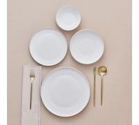 Karaca Streamline New Saturn V2 Gold - Set di stoviglie da 24 pezzi, per 6 persone, elegante servizio da tavola con bordo dorato