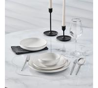 Karaca Streamline New Saturn V2 - Set di stoviglie in platino per 6 persone, 24 pezzi