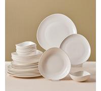 Karaca Streamline Rubicon - Servizio da tavola per 6 persone, piatti e ciotole, in porcellana fine, set da 24 pezzi, colore: Bianco