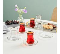 Karaca Sydney - Bicchieri da tè turco per 6 persone, 155 ml, con elegante design dorato