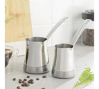 Karaca WIN - Caraffa per caffè con manico, per la preparazione della moka turca, 2 pezzi, adatta per piani cottura a induzione, adatta per la cottura del caffè turco