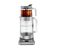 Karaca X Refika XL - Bollitore automatico per tè e caydanlik, 2 l, teiera in vetro da 0,8 l, multi-temperatura, modalità eco, 2200 W, macchina da tè per famiglia e ospiti, cromato
