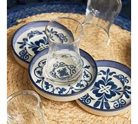 Karaca Zeher Set da tè blu per 6 persone Set da tè, set di bicchieri da tè, set Cay Bardagi, tè turco, Cay Bardagi Seti, tè turco, vetro