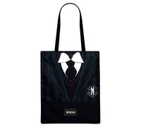 Wednesday Mercoledì Uniform-Borsa della Spesa Shopping Bag, Nero, 34 x 40 cm