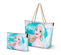 Karactermania - Borsa da spiaggia Soleil con beauty case in omaggio. Frozen 2 Estate