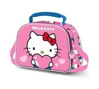 Hello Kitty Heart-Borsa Porta Merenda 3D, Rosa, 26 x 20 cm, Capacità 5 L
