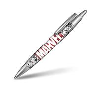 KARACTERMANIA Marvel Brick - Penna, penna a sfera Marvel Heroes retrattile, 13,7 x 1,5 x 1 cm, nero, bianco e rosso
