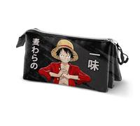 Karactermania One Piece Unique-Astuccio Triplo Nero, 23 x 11 cm