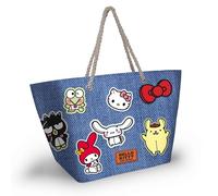 Karactermania Sanrio Hello Kitty Stickers-Borsa da Spiaggia Soleil, Blu, 52 x 37 cm