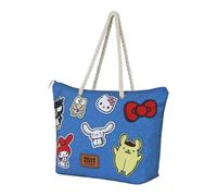 Karactermania Sanrio Hello Kitty Stickers-Borsa da Spiaggia Soleil, Blu, 52 x 37 cm