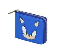 KARACTERMANIA Sonic The Hedgehog Face-Portafoglio Man zip, Blu 12 x 10 cm