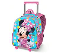 KARACTERMANIA | Zaino con ruote per bambini Minnie Mouse - Zaino scolastico rosa e blu - Zaino con ruote - Zaino trolley - Spazioso - Stile scolastico - Zaino per la scuola - Università - Scuola - Mod
