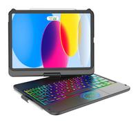 KARAFUN Cover iPad 10 Generazione 10,9 Pollici 2022/iPad 11 Generazione A16 11 Pollici 2025, Retroilluminazione a 10 Colori e Custodia Protettiva Girevole a 360° Con Portapenne (Italiano)