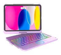 KARAFUN Custodia con tastiera touchpad per iPad 10a generazione (10,9", 2022)& ipad 11th (A16 2025), retroilluminazione a 10 colori e custodia protettiva girevole a 360° con portapenne(Italiano)