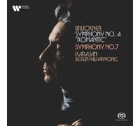 Karajan BPO Bruckner: Symphonies No. 4 & 7 recentemente rimastered 2 SACD Hyb...