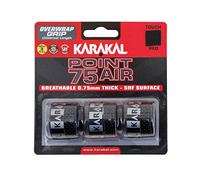 Karakal Point 75 Air Overwrap Grip - Confezione da 3, colore: Nero