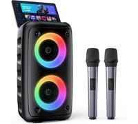 Karaoke, Altoparlante Bluetooth Portatile Con 2 Microfoni Wireless per Karaoke,