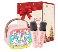 Karaoke con 2 Microfono Bambini, Unicorno Regalo Giochi Bambina 3-12 Anni | Portatile Canta tu Karaoke Microfono Bluetooth per Bambini con DSP e luci LED, Giocattoli Bambina 3-12 Anni