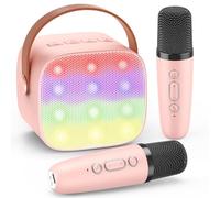 Karaoke con 2 Microfono Karaoke Wireless, Regali Natale Bambina 3-12 Anni | Portatile Karaoke Microfono Bluetooth per Bambini e Adulti, Giochi Bambina 3-12 Anni Femmina, Canta Tu Karaoke con Luci LED