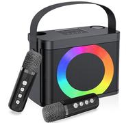 Karaoke con microfono, cassa karaoke professionale completo, bluetooth cassa con microfono,karaoke per bambini & adulti, cassa per karaoke supporto USB, TF, con luce DJ colorata