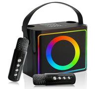 Karaoke con Microfono, Cassa Karaoke Professionale Completo per Bambini e Adulti, altoparlante Bluetooth portatile cassa con microfono, supporta schede TF/USB,AUX