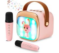 karaoke macchina bambini con 2 microfono karaoke bambini macchina karaoke portatile karaoke con luce LED ed effetti di cambiamento vocale, regali per età 5-12 bambini, ragazzi, ragazze
