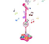 Karaoke Machine For Kids - Adjustable Height Singing Playset, Musical Audio Toy System With Microphone, Sturdy Performance Device, Interactive Entertainment Set With Light Feature For Birthday