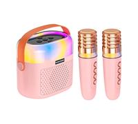Karaoke Machine For Kids Adults, Karaoke System, Portable Wireless Cute Karaoke Machine With 2 Wireless Mic And Light Clear, Quality Sound Amazing Present For Christmas Birthday, Family, Home, Parties