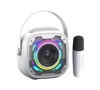 Karaoke Machine, Portable Microphone and Speaker, Handheld Singing Device with RGB Lights, Music Amplifier for Home, Party, Performance, Fun Entertainment, (1200 mAh)