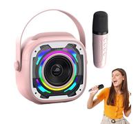 Karaoke Machine, Portable Microphone Speaker, 5.59in Handheld Singing Device, Built in Music Amplifier, Rgb Light Effects for Home, Party, Performance, Fun Entertainment
