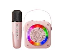 Karaoke Machine, Portable Wireless Speaker with RGB Lighting, Microphone Set, Wireless Mics for Camping, Picnics, Family Parties, Weddings, Birthdays, Outdoor Events, Fun Entertainment