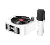 Karaoke Machine, Small Speaker, Wireless Blue-Tooth Microfono Set Retro Singing Toy Portatile Handheld Music Player for Kids Parties, 1200mAh, 5V-1A, 5W