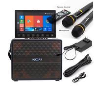 Karaoke Machine with Lyrics Display Touch Screen, WiFi, Mobile Screen Projection. Speaker Bluetooth con 2 microfoni, Outdoor Party, Family Gathering, portatile Karaoke Singing Machine