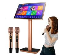 Karaoke Machine With Wireless Microphones,19.5 / 22 inch 4K High-Definition Capacitive Touch Screen Karaoke Equipment, 27 Languages, Phone App Control, Karaoke Player for Bar Home Party,22inch-3TB