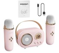 Karaoke Mic with Speaker, Karaoke Microphones Set, Portable Karaoke Combo Set, Travel Karaoke Mic with Charging Cable, Rechargeable Small Karaoke Microphones for Fun