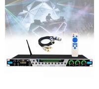 Karaoke Mixer Effettore con Bluetooth, Anti-Howling Audio Processore, 7 Ritmi di Luce Lampeggiante, Ingresso USB/Fibra/Coassiale per Prestazioni