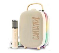 Canta Tu - Nina, Macchina Per Karaoke Con 2 Microfoni Wireless Inclusi, Altoparlante Portatile Bluetooth, Colore Beige Con Luci Led E Cambio Voci, Per Bambini Ragazzi E Adulti