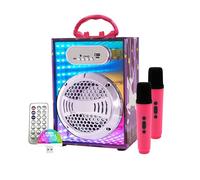 Karaoke Per Bambini 2 Microfoni Wireless - Cassa Bluetooth bambina | Canta Tu Karaoke Bambini | Karaoke Con Microfono Bambina | Luce USB | Lettore USB e SD | Radio FM | Modulatore Di Voce | 20W
