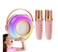 Karaoke per bambini - Altoparlante Nomade con 2 microfoni - Macchina compatta con illuminazione - per compleanni a casa, riunioni familiari e feste per bambini