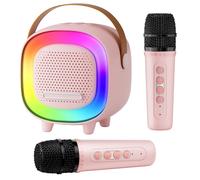 Karaoke per Bambini Mini Cassa Bluetooth con 2 Microfoni Wireless Karaoke Canta