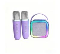 Karaoke portatile con 2 microfoni wireless, Bluetooth 5.3 per l'accoppiamento rapido del telefono, supporta scheda TF e jack per cuffie, batteria ricaricabile, luci LED, regalo per feste a casa