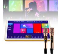 Karaoke Portatile Da 18,5 Pollici (touch Screen), Disco Rigido Di Archiviazione 2-6T, Con 2 Microfoni Per Canto Wireless, Doppio Meccanismo, Per Karaoke, Visione Di Film, Giochi,4T,White