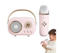 Karaoke portatile, macchina per karaoke, Piccola macchina per karaoke wireless, Altoparlante karaoke wireless portatile con microfoni, macchina karaoke creativa con effetti di cambio voce