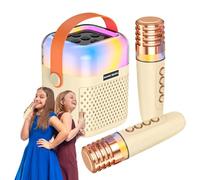 Karaoke portatile per altoparlante canto senza fili con 2 microfoni