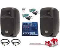 KARAOKE PROFESSIONALE CASSE AMPLIFICATE ITALIAN STAGE MIXER + MICROFONI BETA 58A