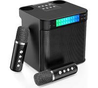 Karaoke professionale completo, Karaoke canta tu 2023 Bluetooth Altoparlante con 2 Microfoni Wireless PA System per Matrimoni, Picnic, Feste in casa e all'aperto, Luci LED, Compatibile con USB/TF/AUX